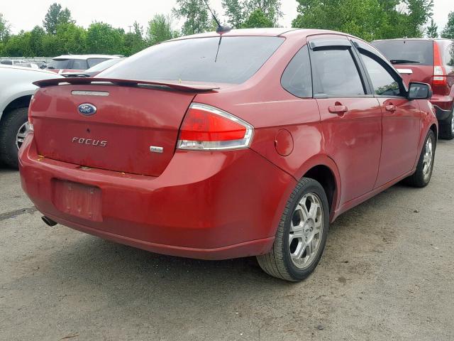 1FAHP36NX9W204680 - 2009 FORD FOCUS SES RED photo 4