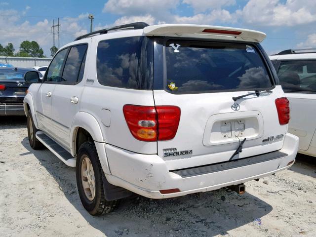 5TDBT48A91S036708 - 2001 TOYOTA SEQUOIA LI WHITE photo 3