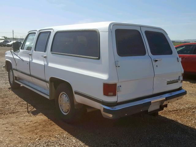 1GNGR26KXKF123689 - 1989 CHEVROLET SUBURBAN R WHITE photo 3