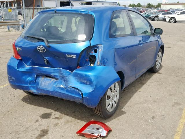 JTDJT923X85217884 - 2008 TOYOTA YARIS BLUE photo 4