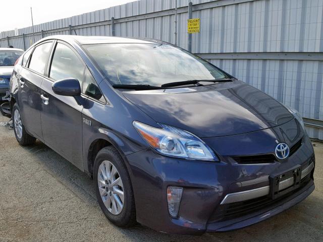 JTDKN3DP9E3063168 - 2014 TOYOTA PRIUS PLUG GRAY photo 1