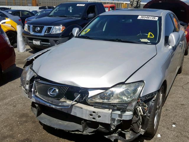 JTHBK262975042511 - 2007 LEXUS IS 250 SILVER photo 2