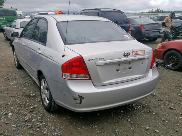 KNAFE121885522491 - 2008 KIA SPECTRA EX SILVER photo 3