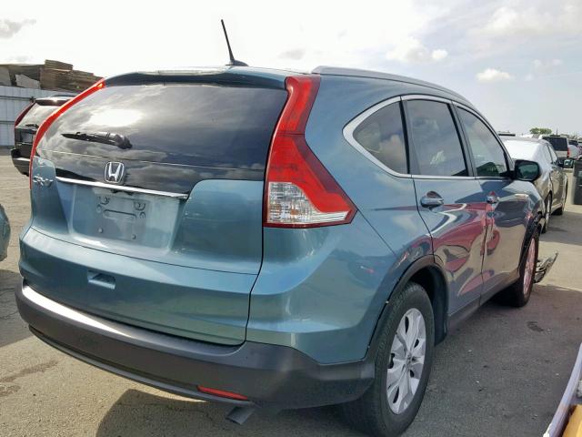 2HKRM3H79EH552962 - 2014 HONDA CR-V EXL TEAL photo 4