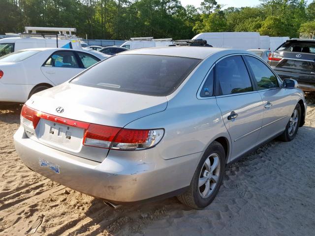 KMHFC46F66A073697 - 2006 HYUNDAI AZERA SE SILVER photo 4