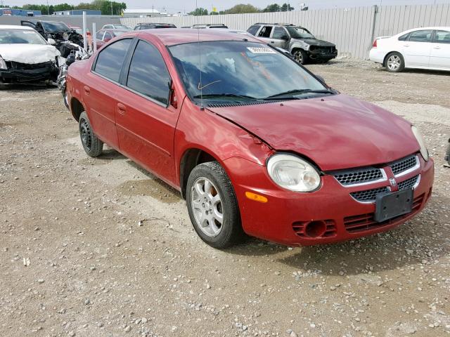 1B3ES46C35D272522 - 2005 DODGE NEON SX 2. MAROON photo 1