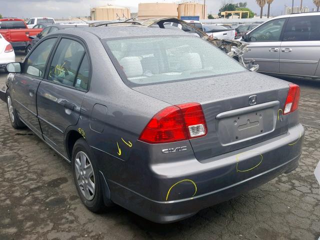 1HGES16445L013437 - 2005 HONDA CIVIC DX GRAY photo 3