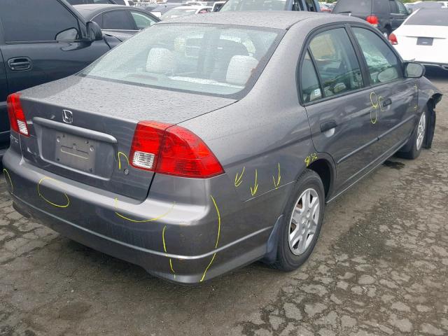 1HGES16445L013437 - 2005 HONDA CIVIC DX GRAY photo 4