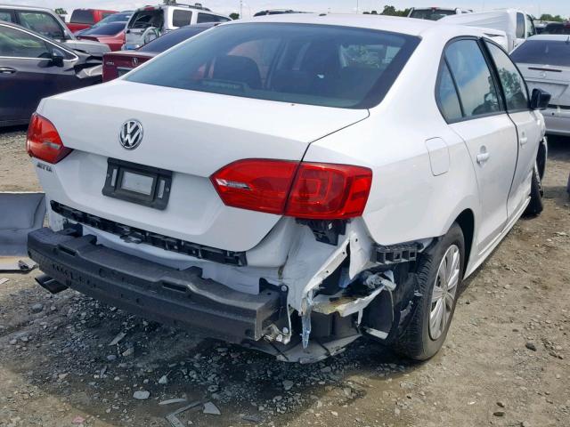 3VW2K7AJ3EM433588 - 2014 VOLKSWAGEN JETTA BASE WHITE photo 4