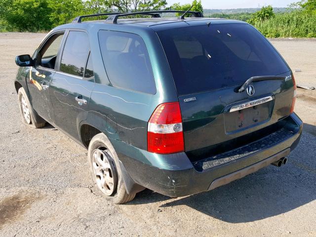 2HNYD18651H503603 - 2001 ACURA MDX TOURIN GREEN photo 3