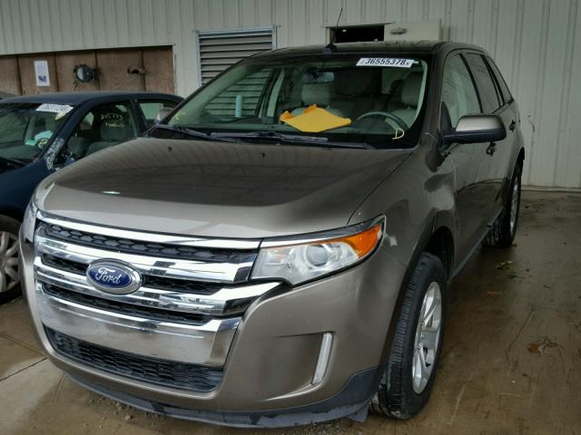 2FMDK3JC0DBA65081 - 2013 FORD EDGE SEL BROWN photo 2