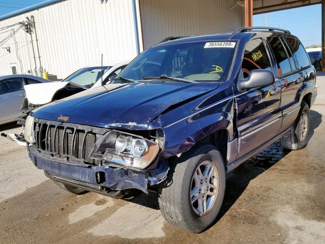 1J4GX48S64C113702 - 2004 JEEP GRAND CHER BLUE photo 2