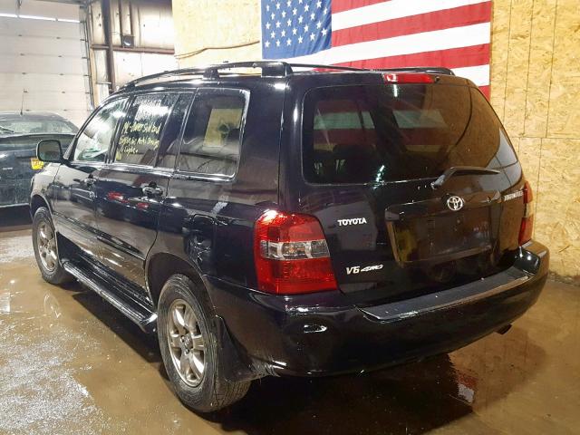 JTEEP21A840015223 - 2004 TOYOTA HIGHLANDER BLUE photo 3