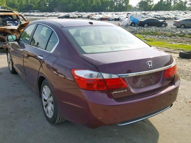 1HGCR2F86DA056781 - 2013 HONDA ACCORD EXL MAROON photo 3