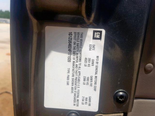 1G1ZU64824F171939 - 2004 CHEVROLET MALIBU MAX 灰色 照片 10