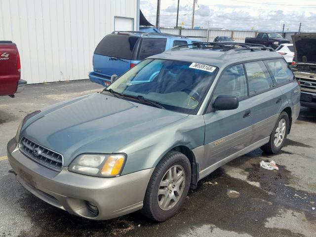 4S3BH675237624187 - 2003 SUBARU LEGACY OUT GREEN photo 2