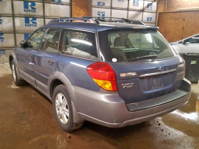 4S4BP61C956325262 - 2005 SUBARU LEGACY OUT BLUE photo 3