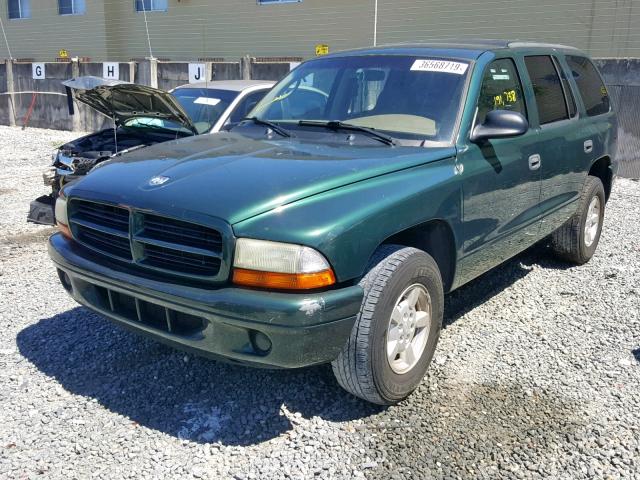 1B4HR38N62F110929 - 2002 DODGE DURANGO SP GREEN photo 2