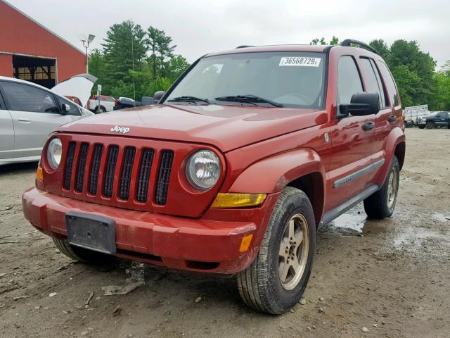 1J4GL38K35W666281 - 2005 JEEP LIBERTY RE RED photo 2