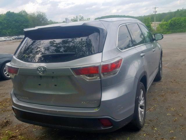 5TDJKRFH0FS212340 - 2015 TOYOTA HIGHLANDER GRAY photo 4