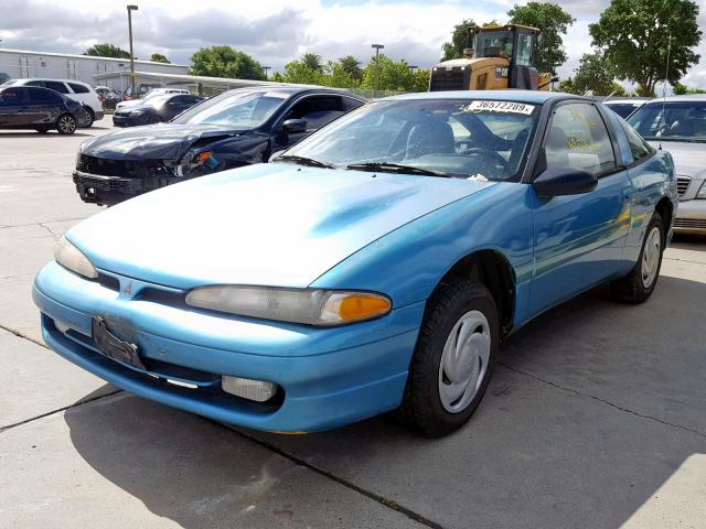 4A3CF34B3PE080834 - 1993 MITSUBISHI ECLIPSE BLUE photo 2