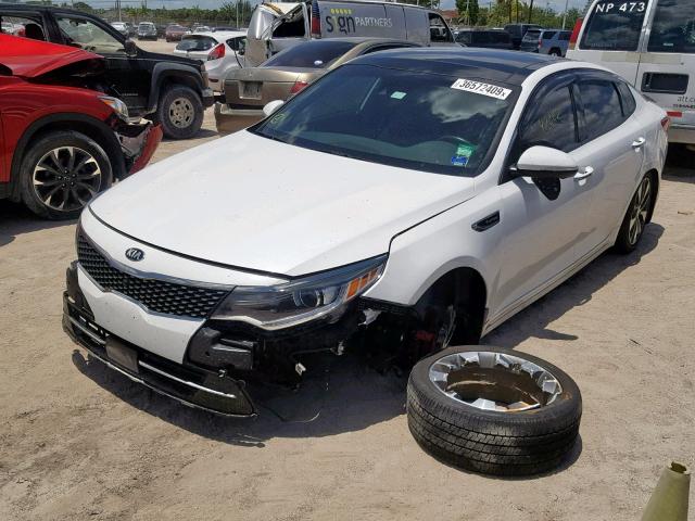 5XXGV4L2XGG024528 - 2016 KIA OPTIMA SXL WHITE photo 2