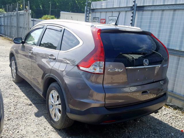 5J6RM4H7XDL080054 - 2013 HONDA CR-V EXL GRAY photo 3