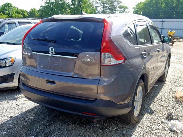 5J6RM4H7XDL080054 - 2013 HONDA CR-V EXL GRAY photo 4