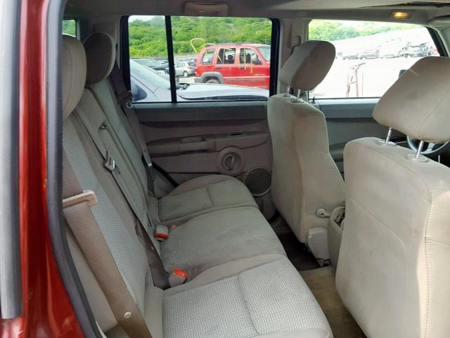 1J8HG48P97C654293 - 2007 JEEP COMMANDER BURGUNDY photo 6