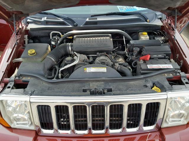 1J8HG48P97C654293 - 2007 JEEP COMMANDER BURGUNDY photo 7