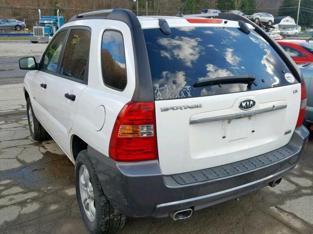 KNDJE723487464210 - 2008 KIA SPORTAGE E WHITE photo 3