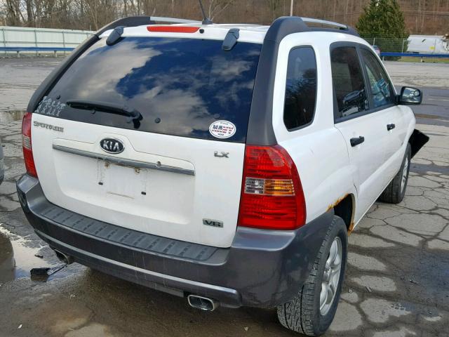 KNDJE723487464210 - 2008 KIA SPORTAGE E WHITE photo 4