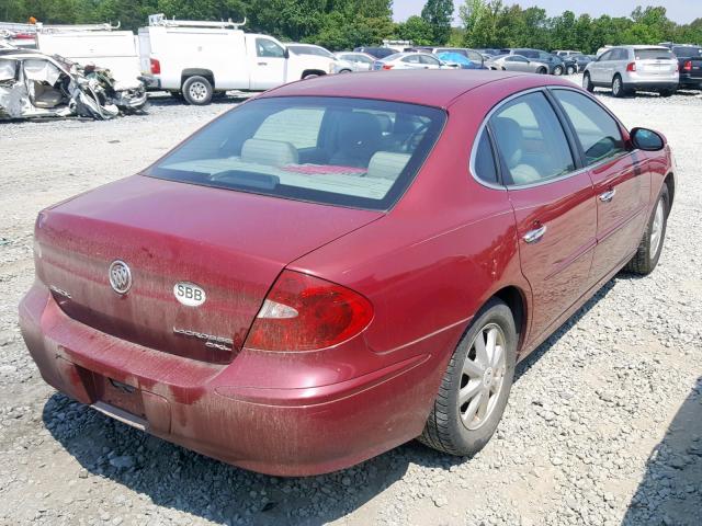 2G4WD532851278953 - 2005 BUICK LACROSSE C RED photo 4