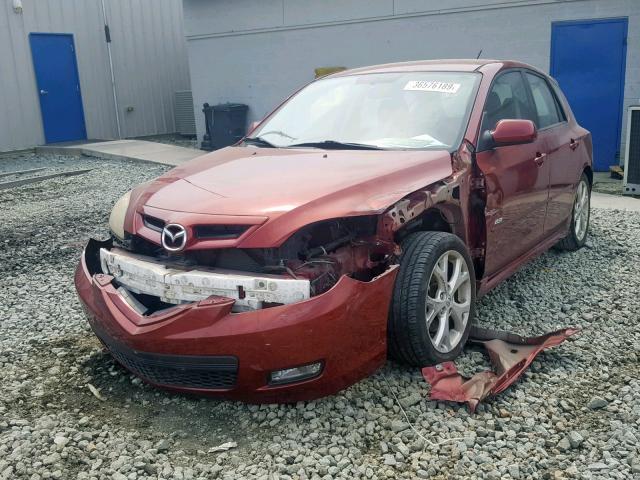 JM1BK343881166491 - 2008 MAZDA 3 HATCHBAC RED photo 2