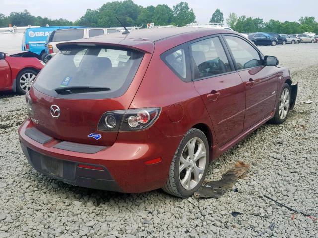 JM1BK343881166491 - 2008 MAZDA 3 HATCHBAC RED photo 4