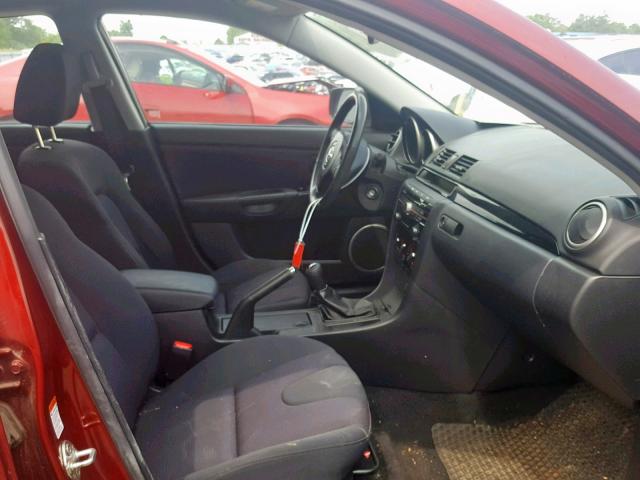 JM1BK343881166491 - 2008 MAZDA 3 HATCHBAC RED photo 5