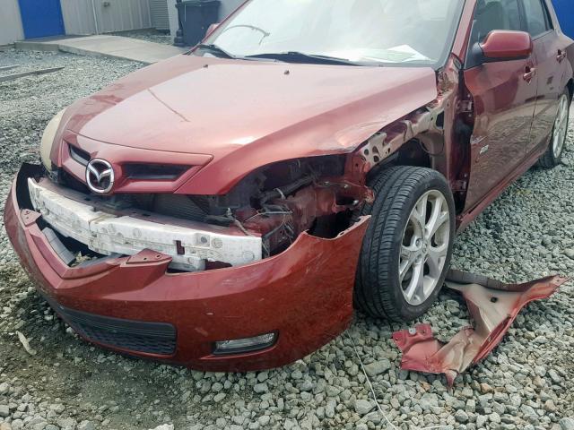 JM1BK343881166491 - 2008 MAZDA 3 HATCHBAC RED photo 9