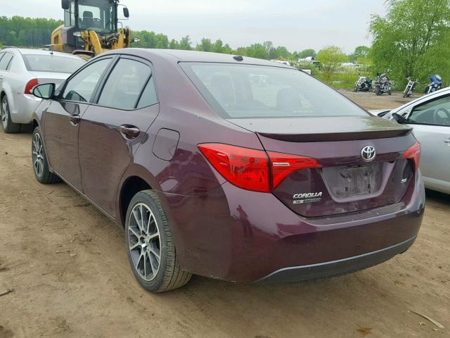 5YFBURHE3HP626550 - 2017 TOYOTA COROLLA L BURGUNDY photo 3