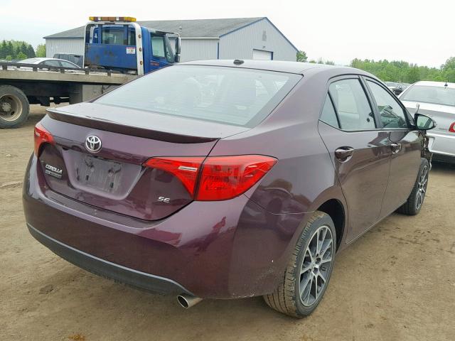 5YFBURHE3HP626550 - 2017 TOYOTA COROLLA L BURGUNDY photo 4