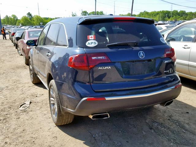 2HNYD2H61CH541631 - 2012 ACURA MDX ADVANC BLUE photo 3