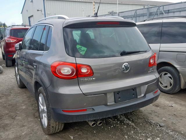 WVGBV7AXXBW504114 - 2011 VOLKSWAGEN TIGUAN S GRAY photo 3