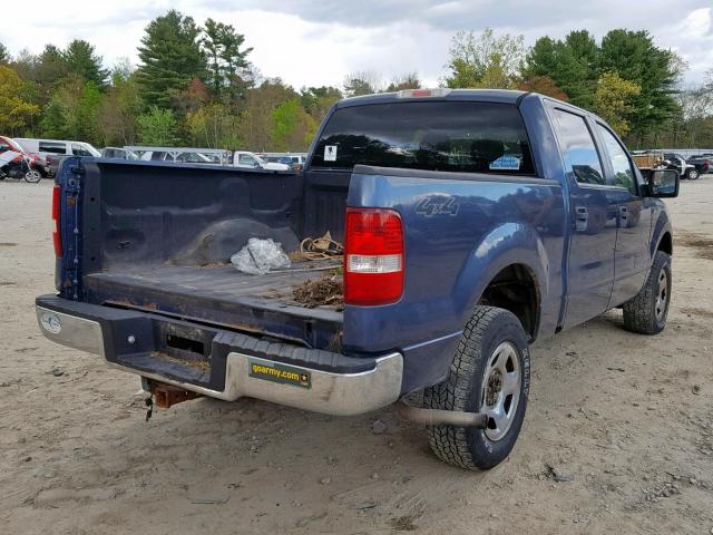 1FTPW14585KF02923 - 2005 FORD F150 SUPER BLUE photo 4