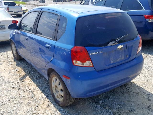 KL1TD62665B478240 - 2005 CHEVROLET AVEO BASE Mavi foto 3