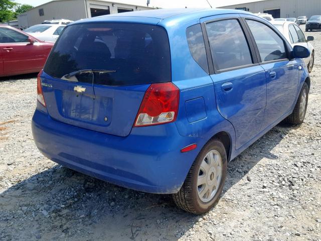 KL1TD62665B478240 - 2005 CHEVROLET AVEO BASE Mavi foto 4