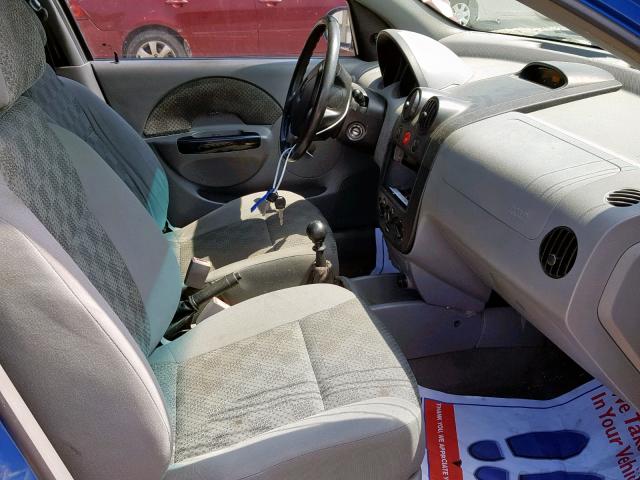 KL1TD62665B478240 - 2005 CHEVROLET AVEO BASE Mavi foto 5