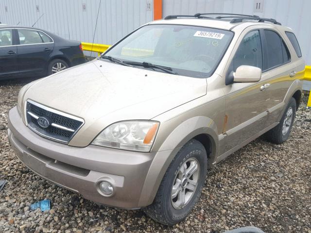 KNDJC733735035927 - 2003 KIA SORENTO EX GOLD photo 2