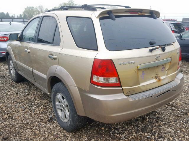 KNDJC733735035927 - 2003 KIA SORENTO EX GOLD photo 3