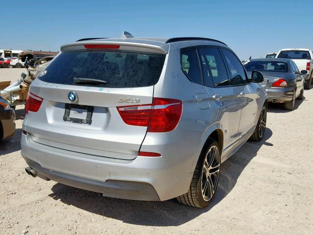 5UXWX7C56F0K32454 - 2015 BMW X3 XDRIVE3 SILVER photo 4