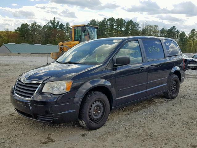 2A8HR44H88R708099 - 2008 CHRYSLER TOWN & COU BLACK photo 2