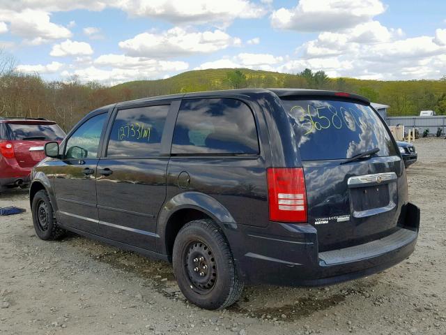 2A8HR44H88R708099 - 2008 CHRYSLER TOWN & COU BLACK photo 3